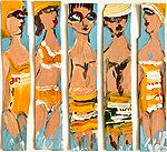 Badegäste - Sigrid Palmer Malerei Kunst Künstlerin painting art artist Frankfurt